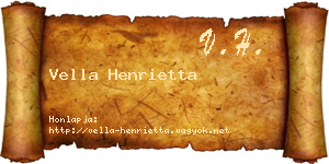 Vella Henrietta névjegykártya